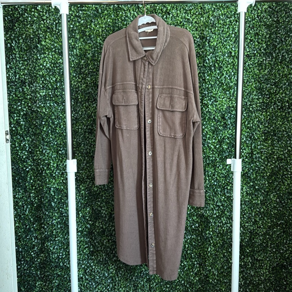 Brown long cardigan/duster size L